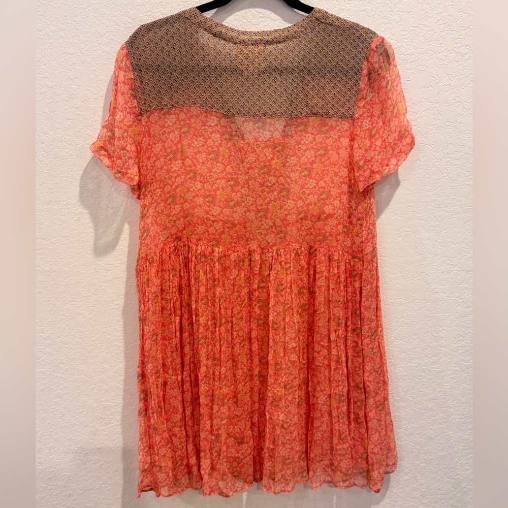 Maeve Coral Floral Blouse Dress - Picture 4 of 7